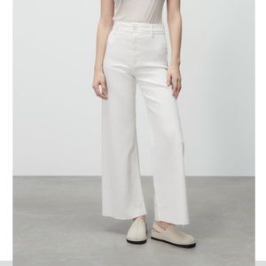 Brand New White Waisted Wide Leg Jeans
